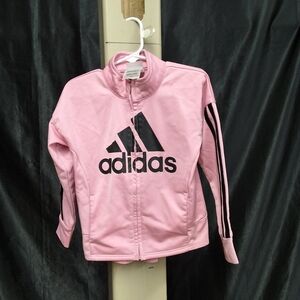 Adidas Pink and Black Sporty Hoodie
